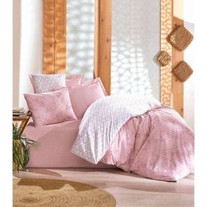 Biele/ružové obliečky na jednolôžko z bavlny Renforcé 140x200 cm Soft Geometry – Mila Home Luxury vyobraziť