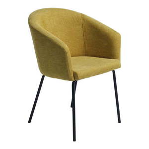 Čalúnené jedálenské kreslo s podrúčkami v horčicovej farbe Easton – Unique Furniture vyobraziť