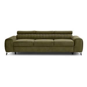 Khaki zamatová rozkladacia pohovka 261 cm Laurence – ELTAP vyobraziť