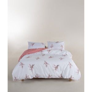 Biele/ružové obliečky na dvojlôžko/predĺžené z bavlny Renforcé 240x220 cm Breeze Floral – Mila Home Luxury vyobraziť