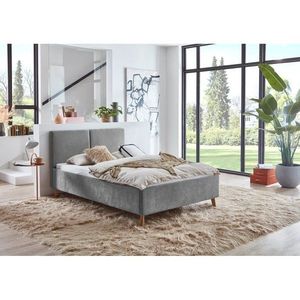 Sivá čalúnená dvojlôžková posteľ s roštom 140x200 cm Piano – Meise Möbel vyobraziť