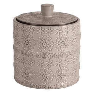 Béžový porcelánový kúpeľňový organizér na vatové tampony Relief – Spirella vyobraziť