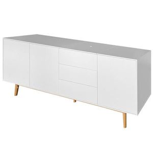 home24 ŠIROKÁ KOMODA, dub, biela, farba duba, 200/80/45 cm vyobraziť