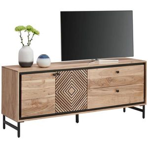 Ambia Home NÍZKA KOMODA, akácia, čierna, farba akácie, 160/65/40 cm vyobraziť
