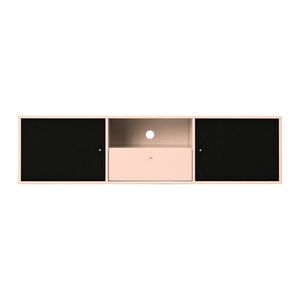 Čierny/svetloružový TV stolík 161x42x45 cm Mistral – Hammel Furniture vyobraziť