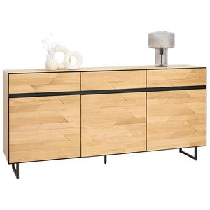 Linea Natura ŠIROKÁ KOMODA, divoký dub, čierna, divoký dub, 180/90/42 cm vyobraziť