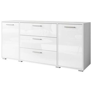 MID.YOU ŠIROKÁ KOMODA, biela, biela s vysokým leskom, 150/68/40 cm vyobraziť