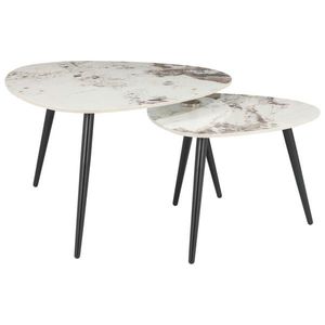 Xora SADA KONFERENČNÝCH STOLÍKOV, čierna, biela, kov, keramika, 84/45, 5/77 cm vyobraziť