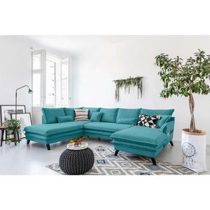 P & B SEDACIA SÚPRAVA, textil, tyrkysová vyobraziť