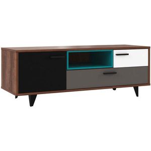 Carryhome TV DIEL, sivá, zelená, čierna, biela, farba duba, 155/54/52 cm vyobraziť