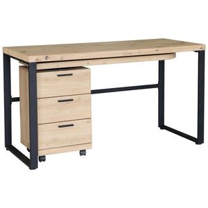 Venda PÍSACÍ STÔL, čierna, farba duba, 140/60/76 cm vyobraziť