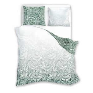 Bavlněné saténové povlečení MILAGRO VERDE 010 220x200 cm + 2x 70x80 cm bílé/zelené vyobraziť