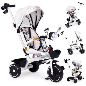 Dětská tříkolka - kočárek Ecotoys HEAVEN 3v1 bílá/černá vyobraziť