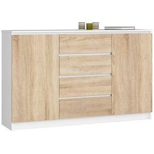 Komoda Tove K 160 cm biela/dub sonoma vyobraziť
