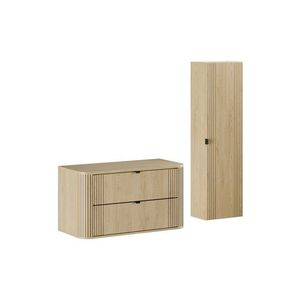 Koupelnová sestava Ovalia se skříňkami 100 cm dub Cremona vyobraziť