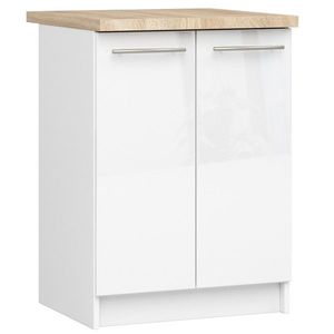 Kuchyňská skříňka Olivie S 60 cm 2D bílá/bílý lesk/dub sonoma vyobraziť