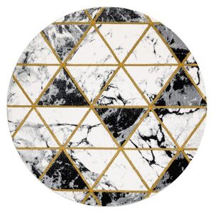Kulatý koberec ESTEMA MARBLETRIANGLES černo-bílý vyobraziť