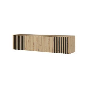 Nástavec na skříň Nelly 206 cm dub artisan/černý vyobraziť