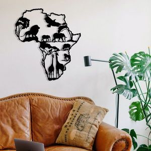 Nástěnná kovová dekorace African 2 černá vyobraziť