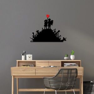Nástěnná kovová dekorace Banksy 1 černá/červená vyobraziť
