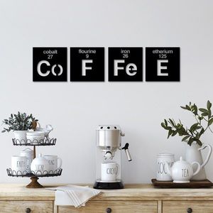 Nástěnná kovová dekorace Coffee 13 černá vyobraziť
