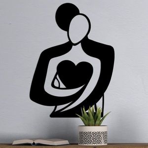 Nástěnná kovová dekorace Hug černá vyobraziť