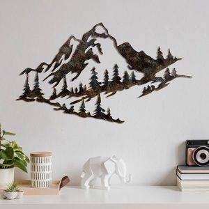 Nástěnná kovová dekorace Mountain 1 vícebarevná vyobraziť