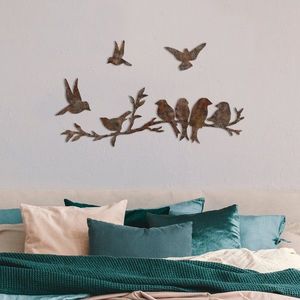 Nástěnná kovová dekorace Rusty Birds 2 vícebarevná vyobraziť