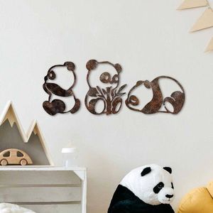 Nástěnná kovová dekorace Rusty Panda vícebarevná vyobraziť