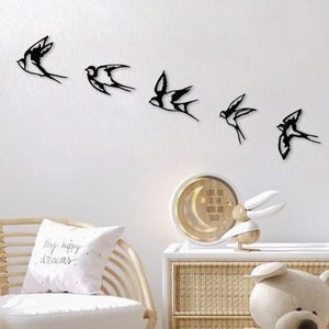 Nástěnná kovová dekorace Swallows černá vyobraziť