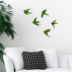 Nástěnná kovová dekorace Swallows zelená vyobraziť