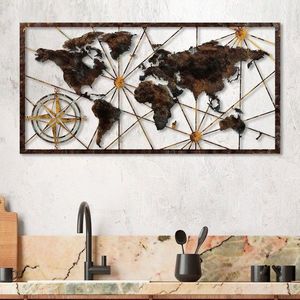 Nástěnná kovová dekorace World Map Large 1 vícebarevná vyobraziť