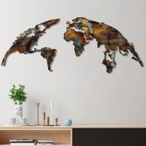 Nástěnná kovová dekorace World Map Medium 3 vícebarevná vyobraziť
