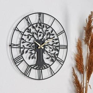 Nástěnné kovové hodiny Clock Vita černé vyobraziť