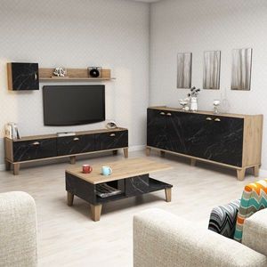 Sada nábytku do obývacího pokoje Sumer dub přírodní/černý mramor vyobraziť