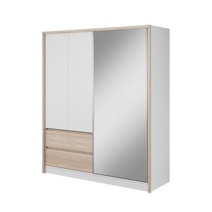 Šatní skříň Sara III 184 cm bílá/dub sonoma vyobraziť