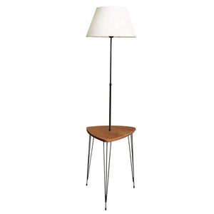 Stojací lampa TM2002 se stolkem bílá/ořech vyobraziť