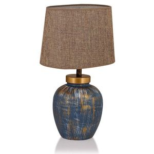 Stolní lampa Casandra modrá/hnědá vyobraziť