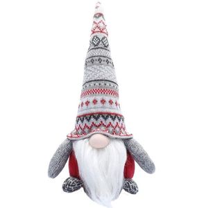 Vianočný škriatok ELF 065 - 35 cm červeno-sivý vyobraziť