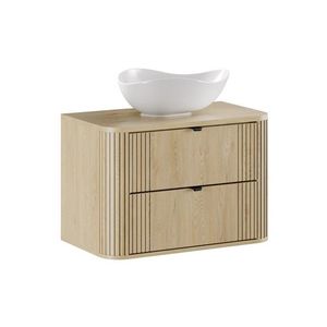 Závěsná skříňka Ovalia Cloud s deskou a umyvadlem 80 cm dub Cremona vyobraziť