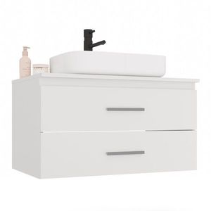 Závěsná skříňka pod umyvadlo s deskou NEL 2S 80 cm bílá vyobraziť