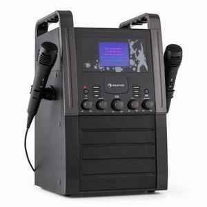 Auna KA8P-V2 BK, čierna, karaoke systém s CD prehrávačom, AUX, 2 mikrofóny vyobraziť
