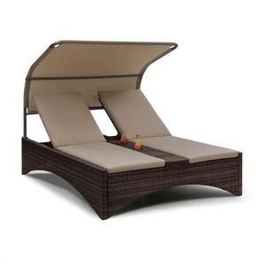 Blumfeldt Eremitage Double Lounger, ležadlo pre 2 osoby, hliníkový rám/ratan, hnedé vyobraziť