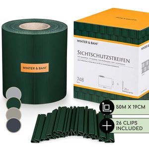 Blumfeldt Tieniace pásy na záhradný plot, PVC, 450 g/m², 50 × 19 cm, spony vyobraziť