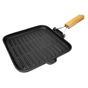 Klarstein Retinta, grilovacia a steaková panvica, hranatá, liatina, žíhaná, drevená rukoväť vyobraziť