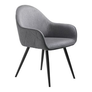 Sivé čalúnené jedálenské kreslo s podrúčkami Minto – Unique Furniture vyobraziť