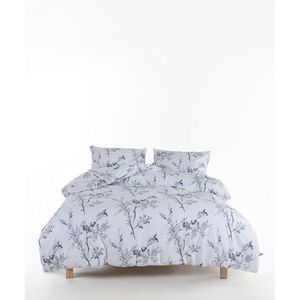 Biele/sivé obliečky na jednolôžko z bavlny Renforcé 140x200 cm White Floral – Mila Home Luxury vyobraziť