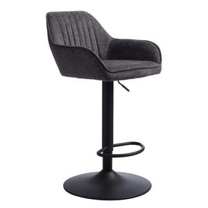 Tmavosivá čalúnená barová stolička s nastaviteľnou výškou/s podrúčkami (výška sedadla 65 cm) Nolan – Unique Furniture vyobraziť