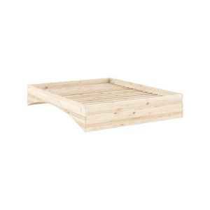 Dvojlôžková posteľ z borovicového dreva bez čela 160x200 cm v prírodnej farbe Orbit – Karup Design vyobraziť