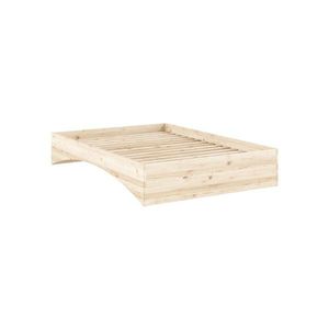 Dvojlôžková posteľ z borovicového dreva bez čela 140x200 cm v prírodnej farbe Orbit – Karup Design vyobraziť